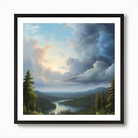 'Clouds Over The Lake' Art Print