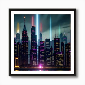 Skyline Radiance A Modern Urban Scene Art Print