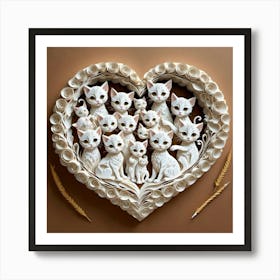 Heart Of Cats Art Print