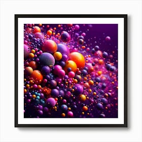 Abstract Colorful Spheres Art Print