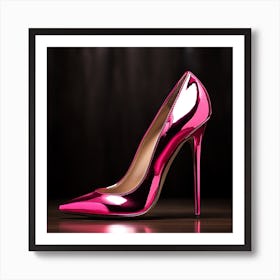 Barbie Pink Metallic Stiletto Art Print