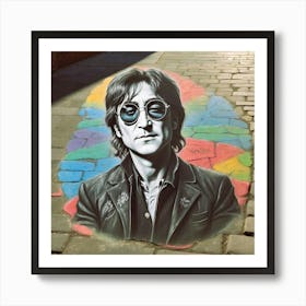 Chalk Painting Of John Lennon Art Print