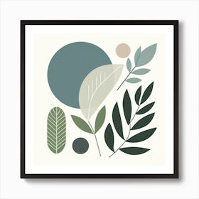 Scandinavian style, Green leaves 2 Art Print