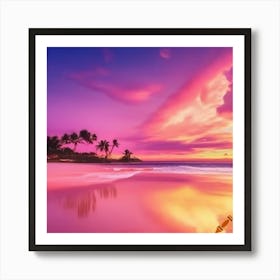 Sunset At The Beach Art Print