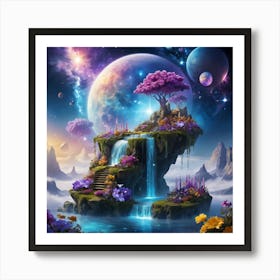 Celestial Garden On A Floating Island Art Print