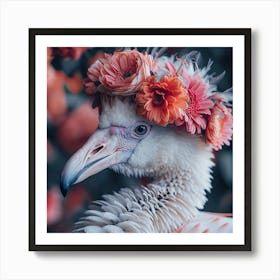 Vulture In Flower Crown Art Print