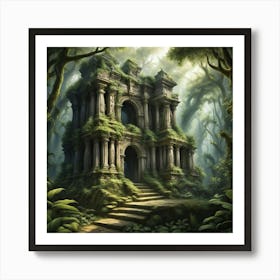 Ruins In The Forest Art Print