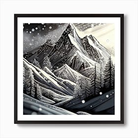 Firefly An Illustration Of A Beautiful Majestic Cinematic Tranquil Mountain Landscape In Neutral Col 2023 11 22t235238 Art Print