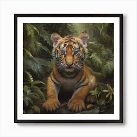 Tiger cub in Jungle Art Print