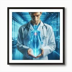 Doctor Holding A Body Art Print