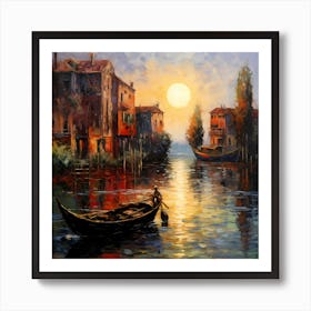 Azure Echoes: Monet's Italian Tapestry Art Print