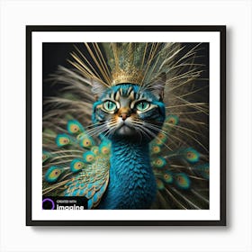 Peacock Cat Poster