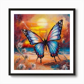 Butterfly At Sunset 5 Art Print