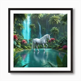 Unicorn In The Jungle Art Print