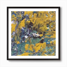 Yellow And Blue Abstract Painting Art Print