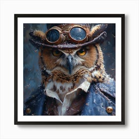 Steampunk Owl 7 Art Print