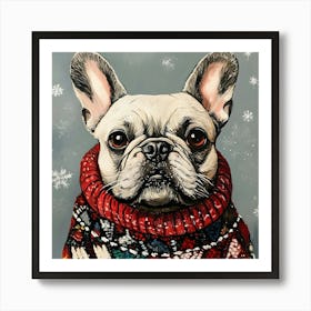 Christmas Frenchie 2 Art Print