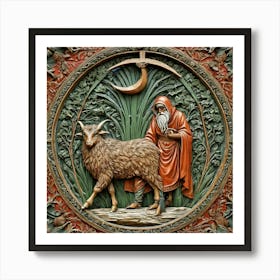 Shepherd And The Sheep Art Print