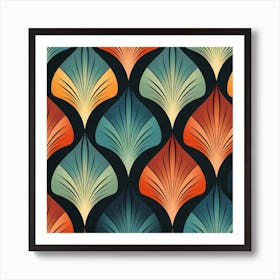 Seamless Pattern With Leaves Art Print