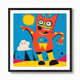 Teddy Bear Monster Art Print