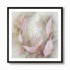 Pink Leaves Art Print