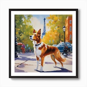 Dog in Paris Art Print