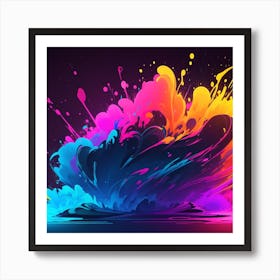 Colorful Splash Art Print