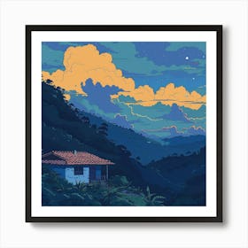 House In The Mountains Art Print