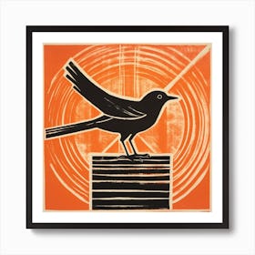 Retro Bird Lithograph Dipper 1 Art Print