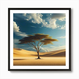 Lone Tree In The Desert Art Print