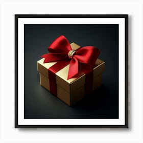 Gift Box With Red Ribbon 1 Art Print