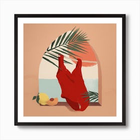 Salty Sunny And Peachy Square Art Print