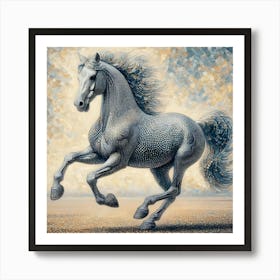 Grey Horse Art Print