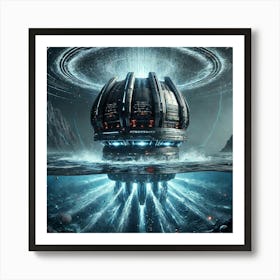 A High Tech, Sci Fi Scene Showing The Abyssal Quak Art Print