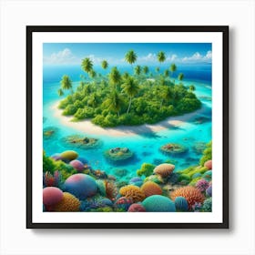 Coral Reef Island Art Print