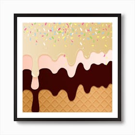 Ice Cream Waffles Art Print