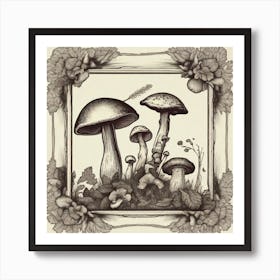 Mushroom In A Frame Poster