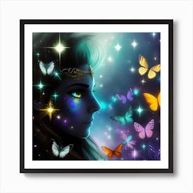 Fairy With Butterflies Art Print