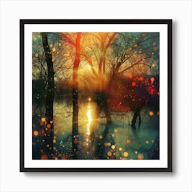 Sunset In The Forest 3 Art Print