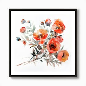 Watercolor Poppies 8 Art Print