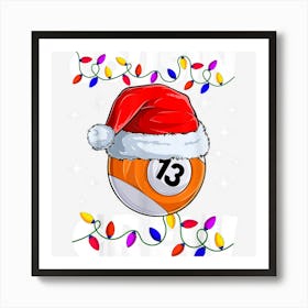 Billiard 13 Ball Play Pool Cousin Crew Christmas Lights Art Print