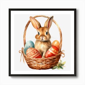 Easter Bunny In Basket 3 Art Print