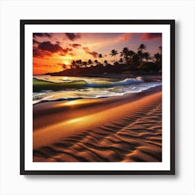 Sunset On The Beach 431 Art Print