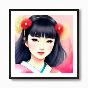 Guardian of Heritage: The Artful Geisha Art Print