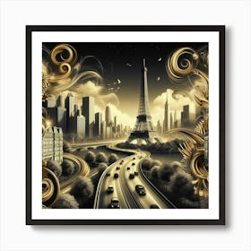 Paris Cityscape Art Print