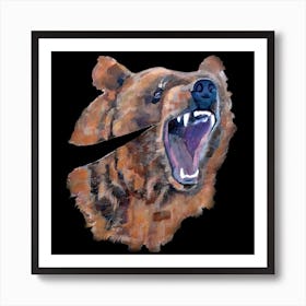 Angry Brown Bear Art Print