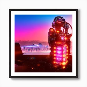 Futuristic Robot Art Print