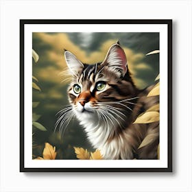 High Quality Illustration Realistic Cat Outdoors(2) Art Print