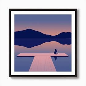 A Glassy Lake 1 Square Art Print