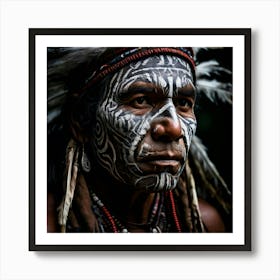 Whispers Of The Ancestors In This Hauntingly Beautiful Image An Indigenous Man Art Print